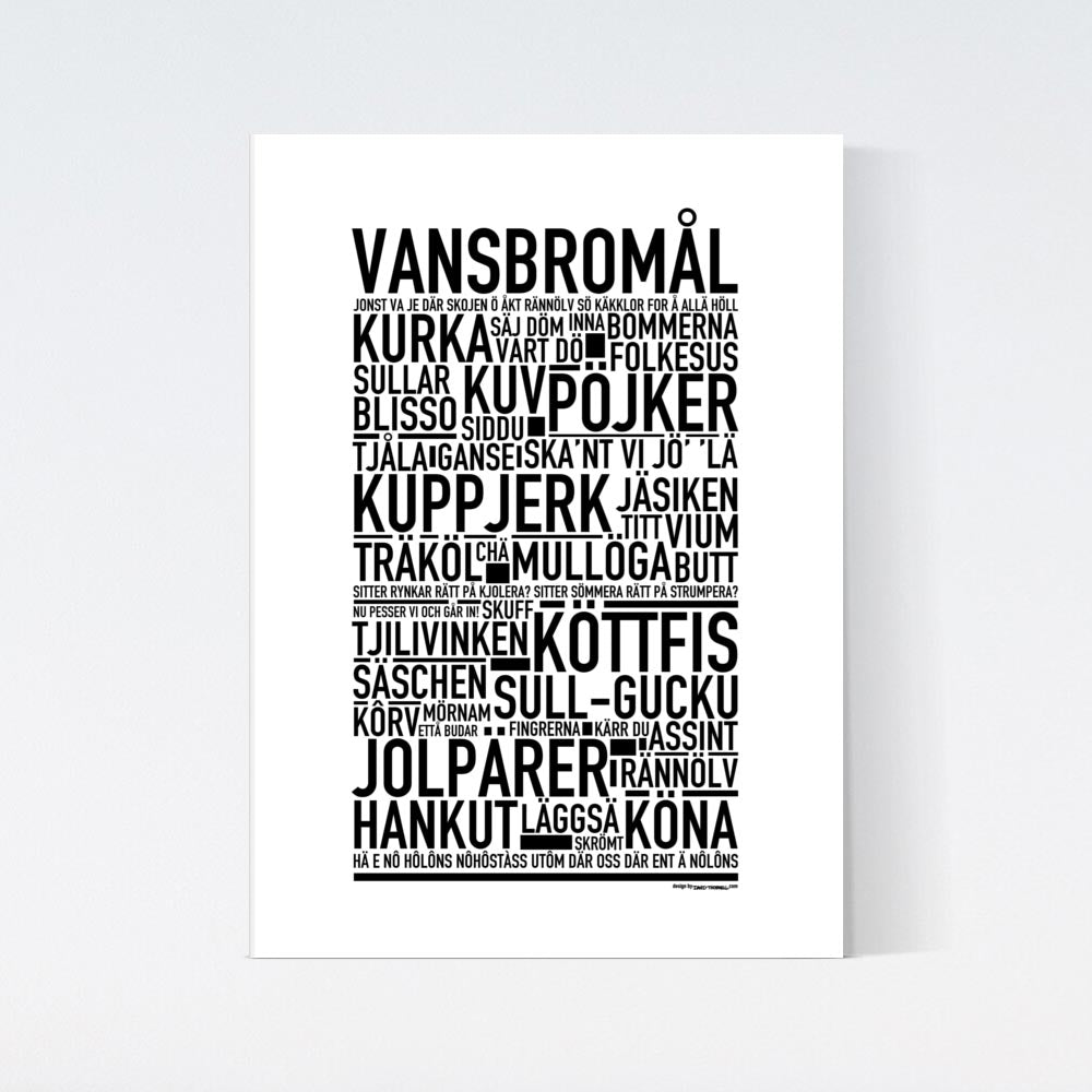 Vansbromål Dialekt Text Poster