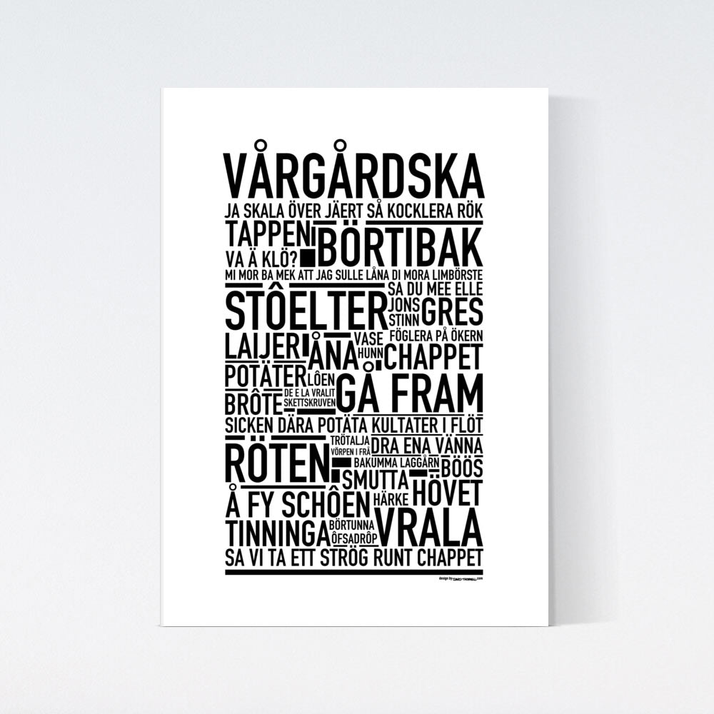 Vårgårdska Dialekt Text Poster