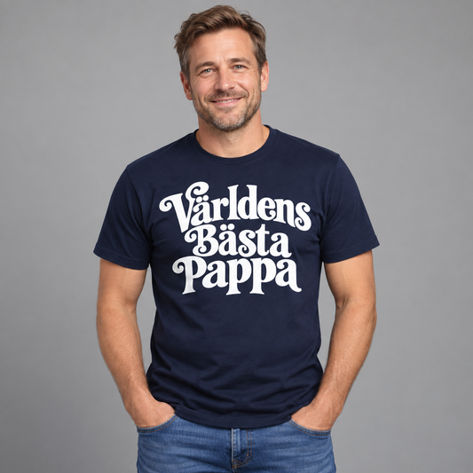 Världens Bästa Pappa Text T-shirt
