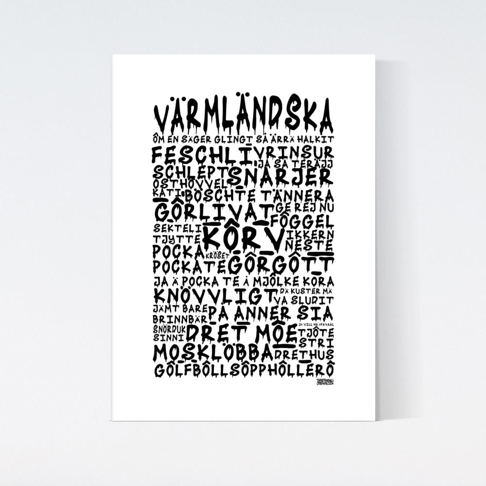 Värmländska Graffiti Dialekt Text Poster