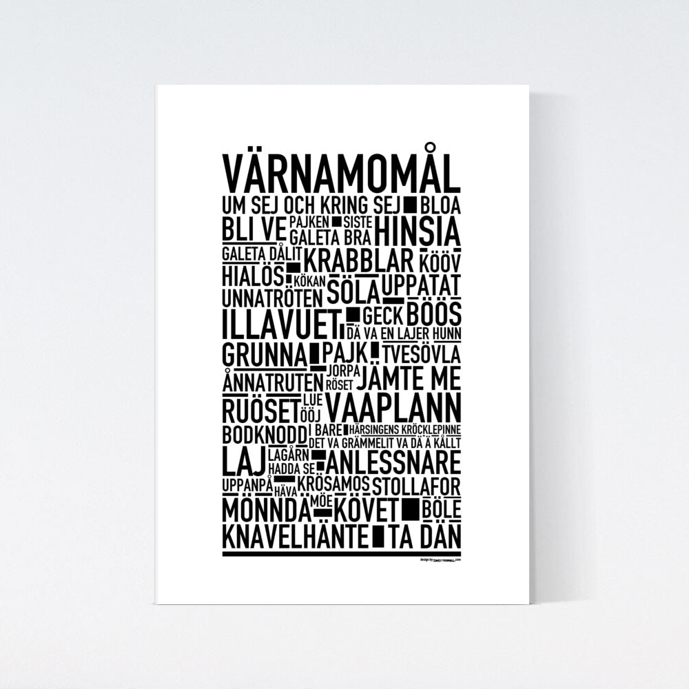 Värnamomål Dialekt Text Poster