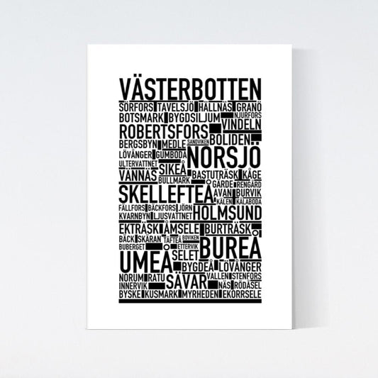 Västerbotten Landskap Text Poster