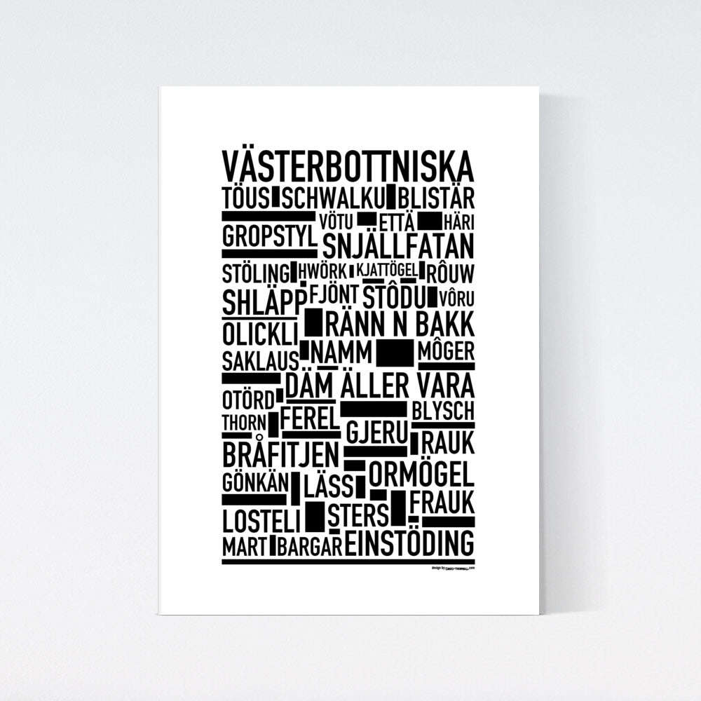 Västerbottniska Dialekt Text Poster