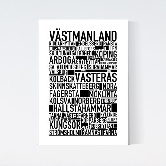 Västmanland Landskap Text Poster