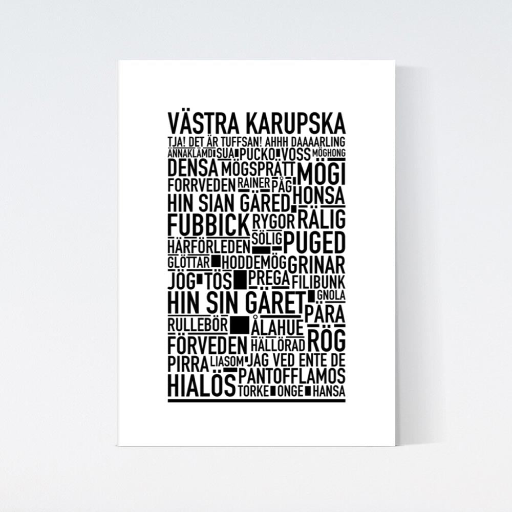 Västra Karupska Dialekt Text Poster