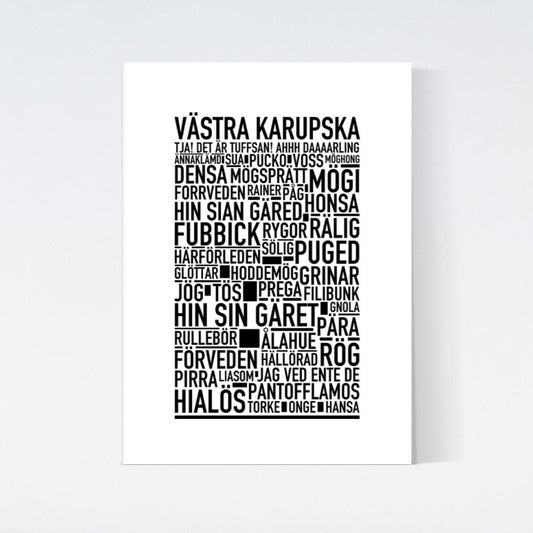 Västra Karupska Dialekt Text Poster