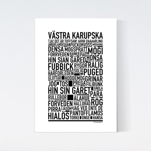 Västra Karupska Dialekt Text Poster