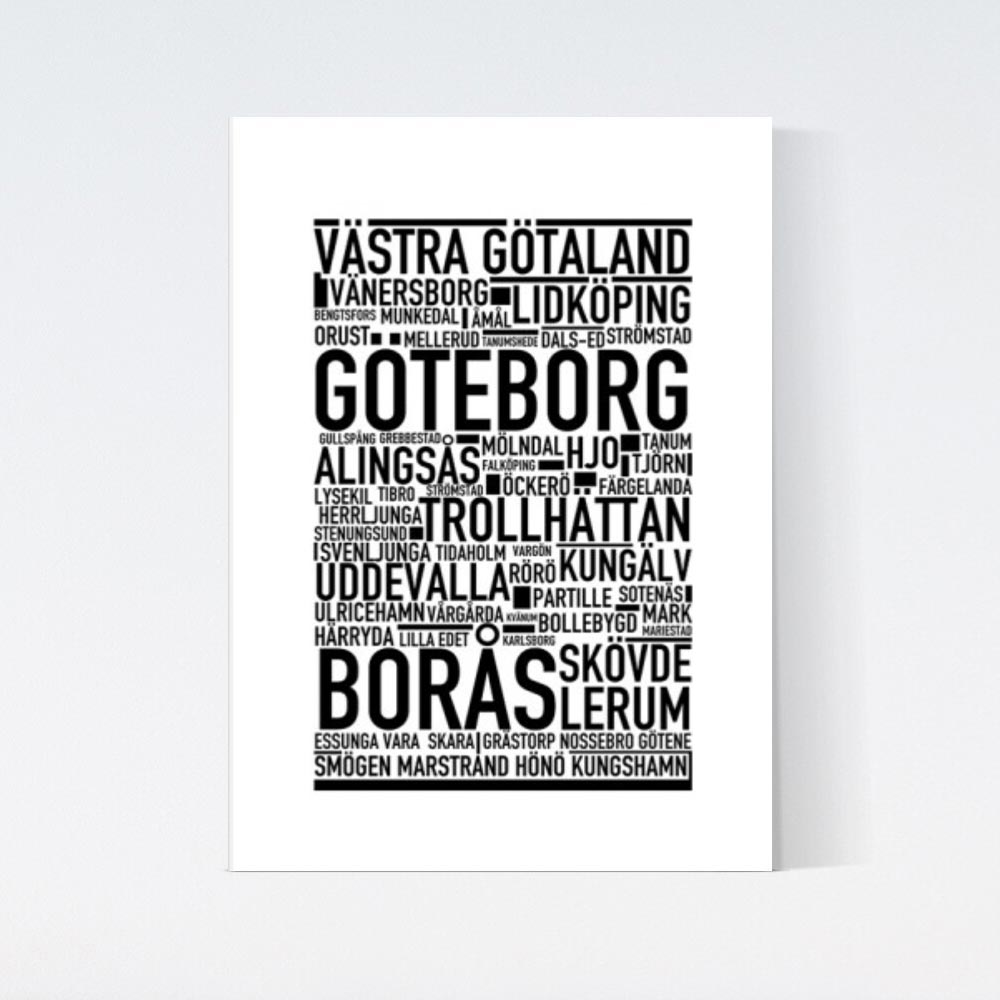 Västra Götaland Landskap Text Poster