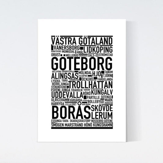 Västra Götaland Landskap Text Poster