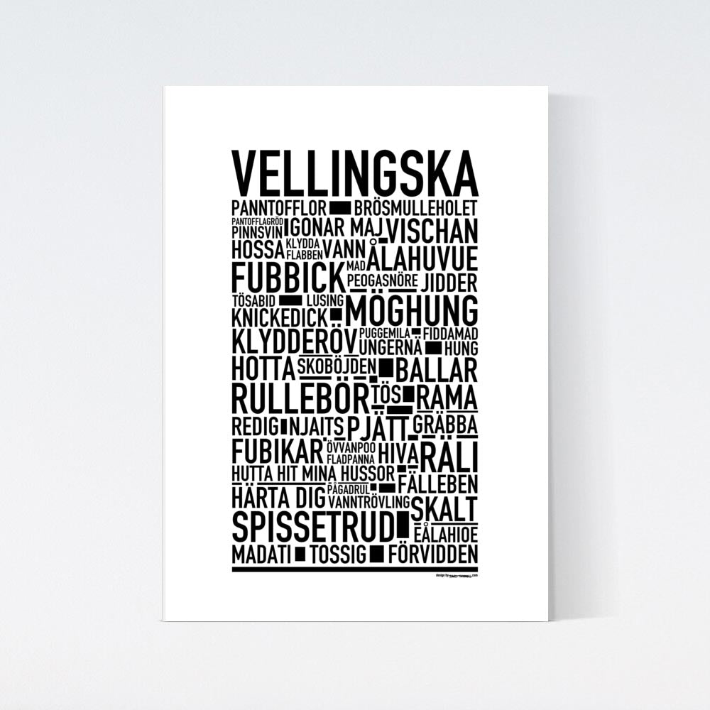 Vellingska Dialekt Text Poster