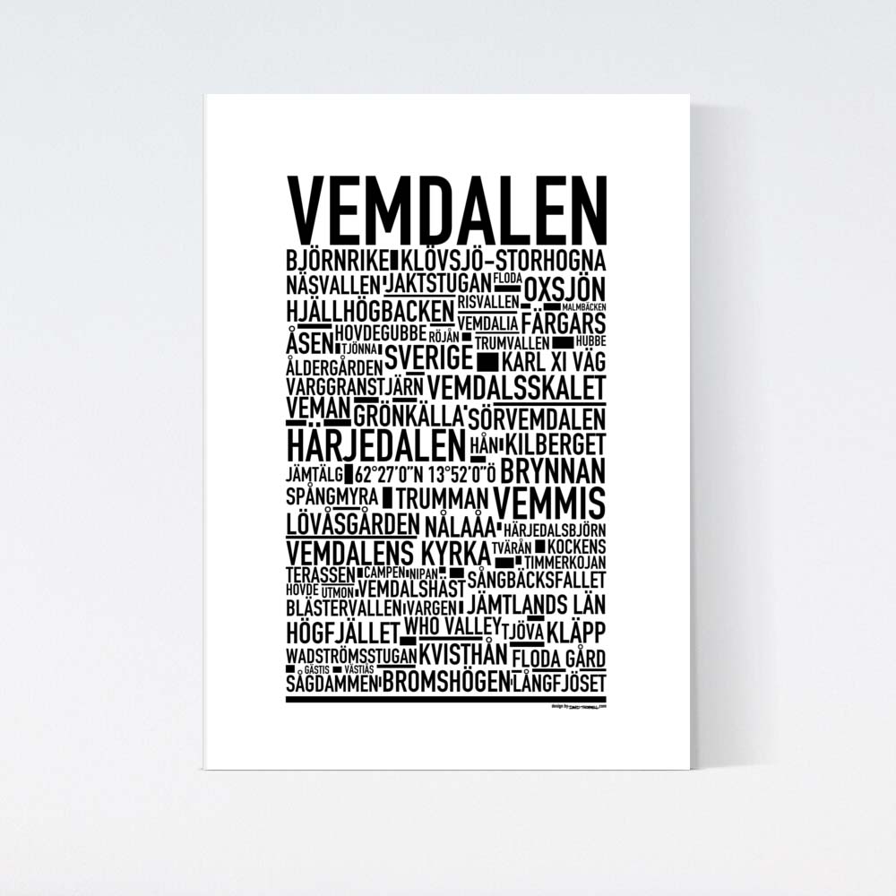 Vemdalen Text Poster