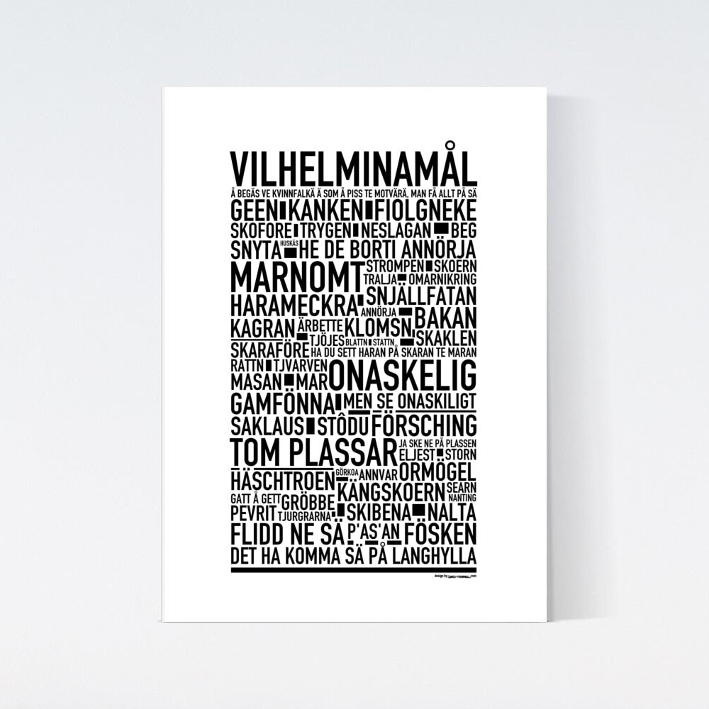 Vilhelminamål Dialekt Text Poster