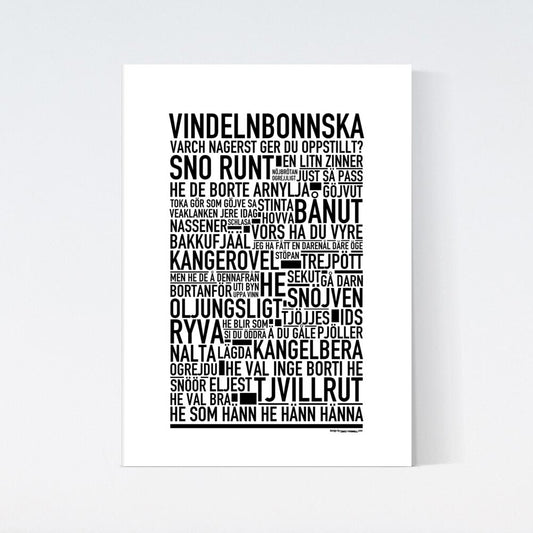 Vindelnbonnska Dialekt Text Poster