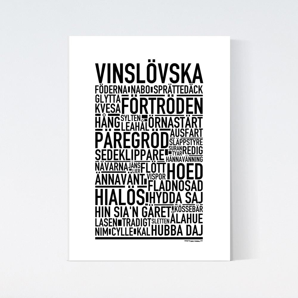 Vinslövska Dialekt Text Poster