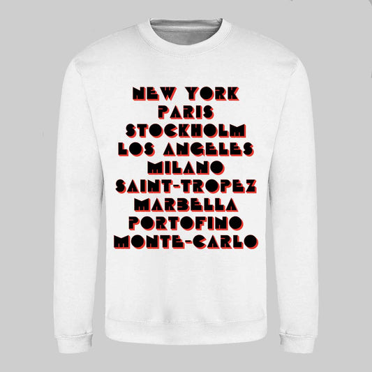 Elegant Cities Text Sweatshirt