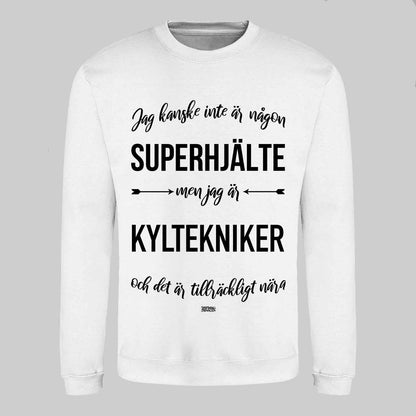 Superhjälte Kyltekniker Text Sweatshirt