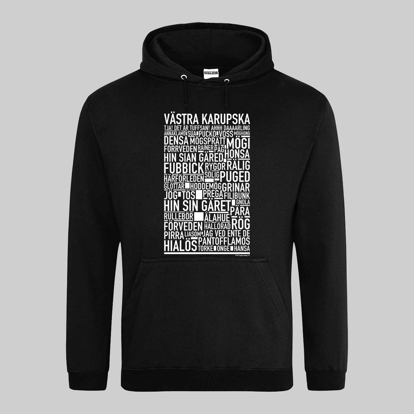 Västra Karupska Dialekt Text Hoodie