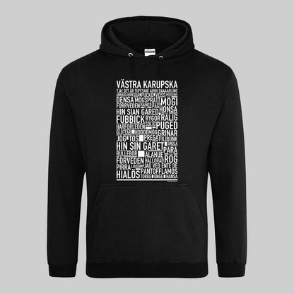 Västra Karupska Dialekt Text Hoodie