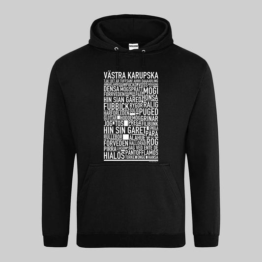 Västra Karupska Dialekt Text Hoodie