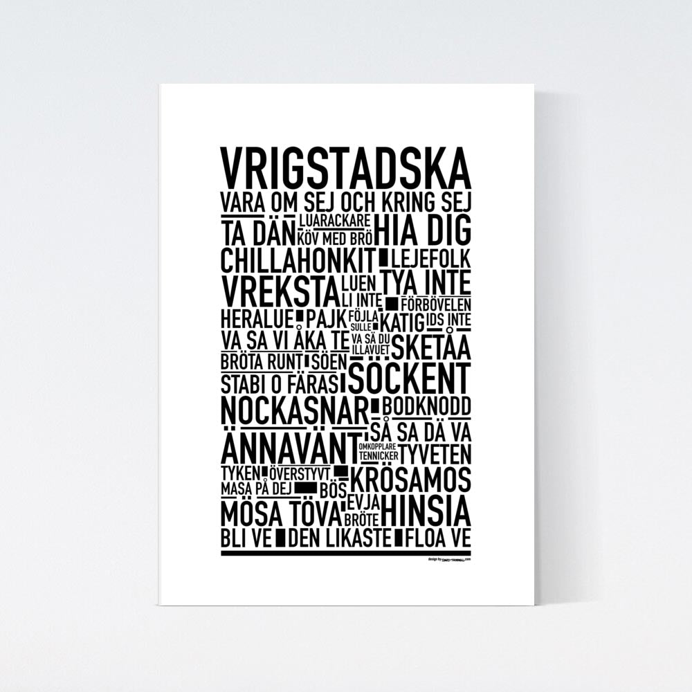 Vrigstadska Dialekt Text Poster