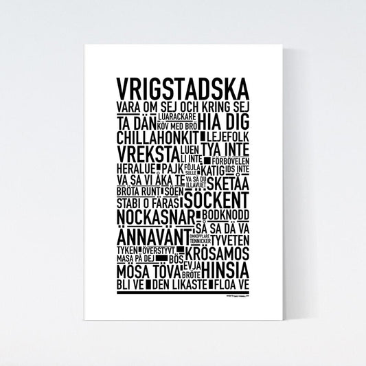 Vrigstadska Dialekt Text Poster