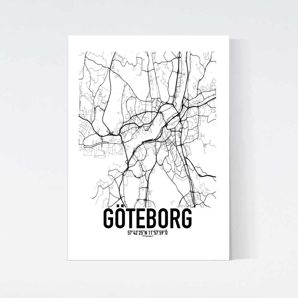 Göteborg Old School Karta Poster