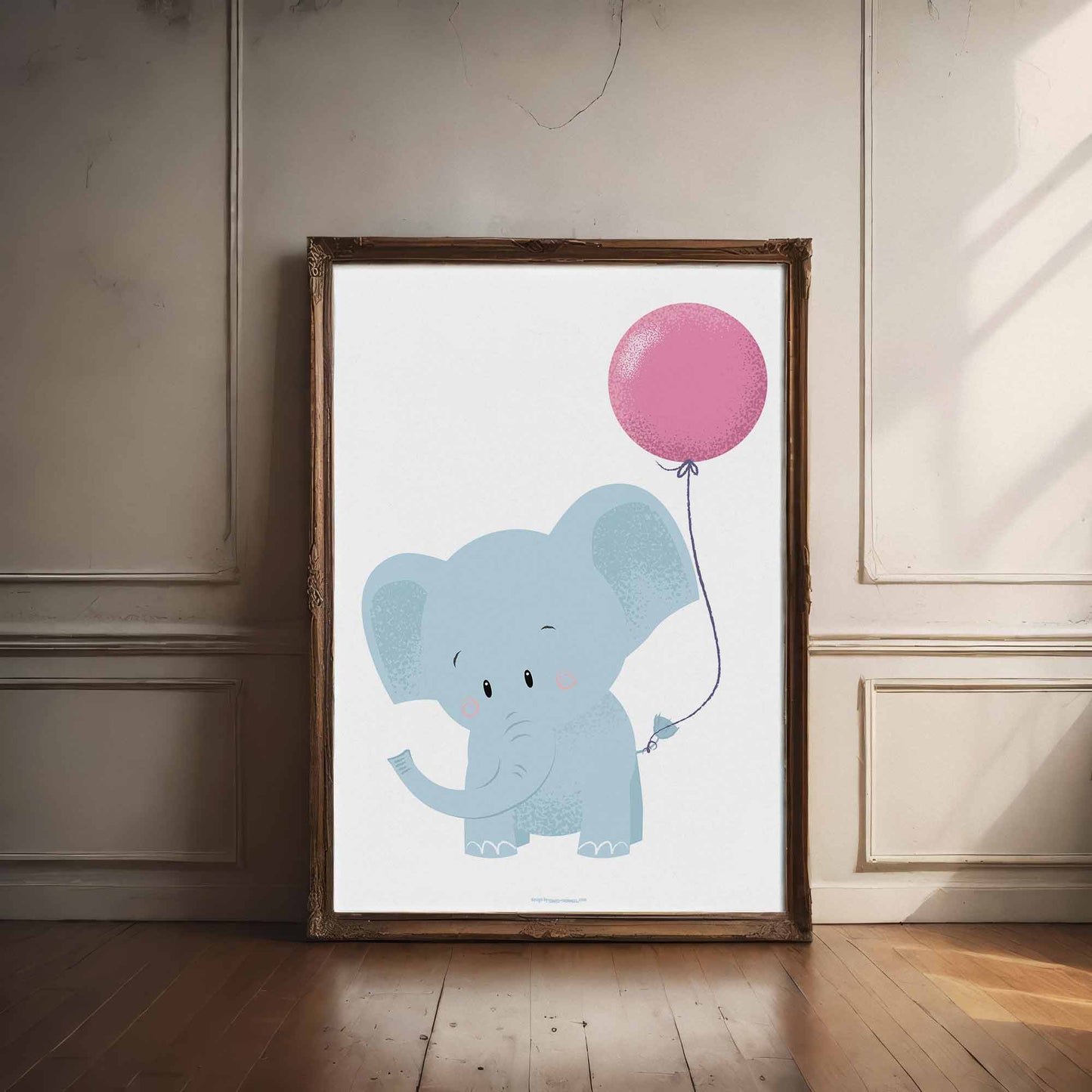 Elephant Pink Balloon Poster