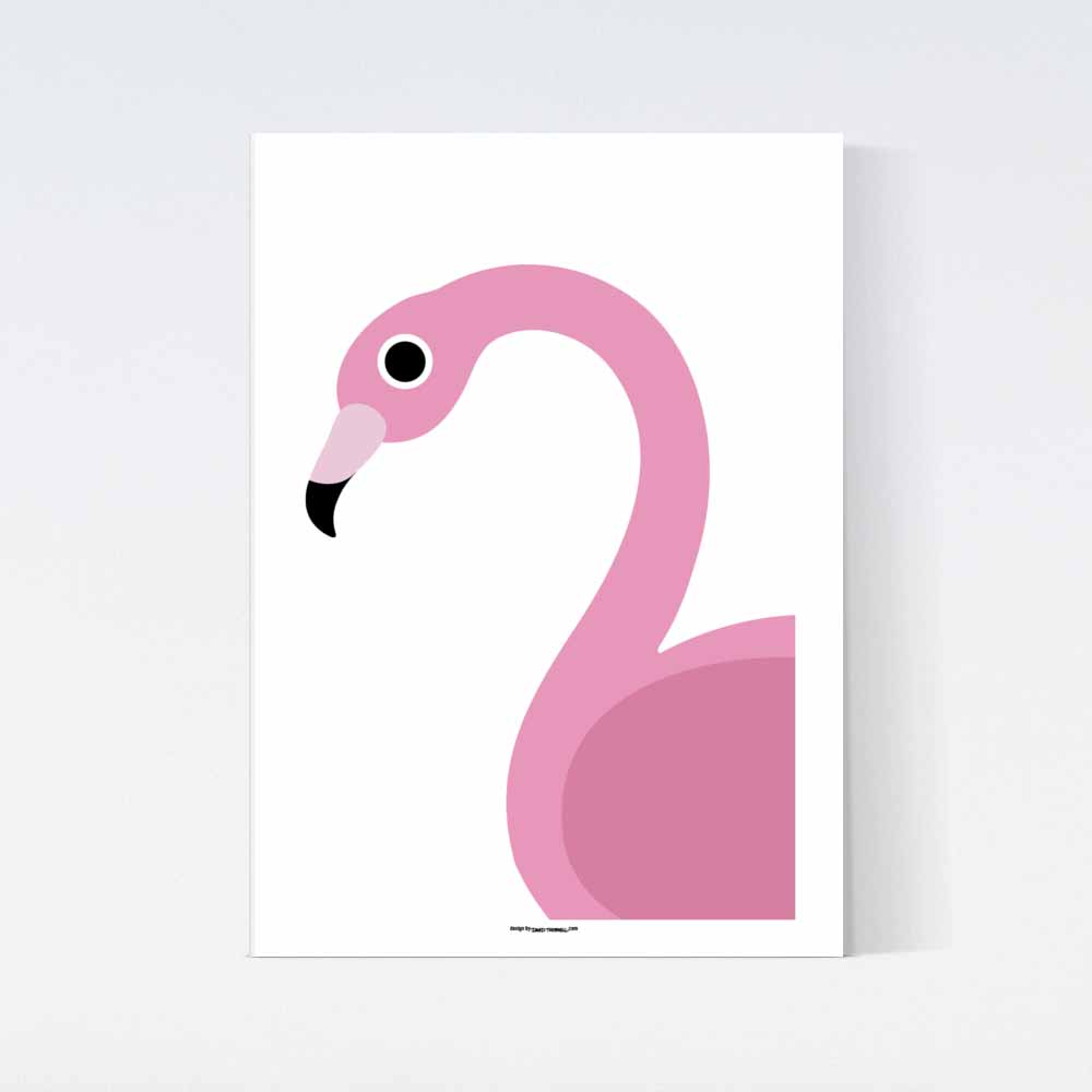 Illustrated Pink Flamingo Poster