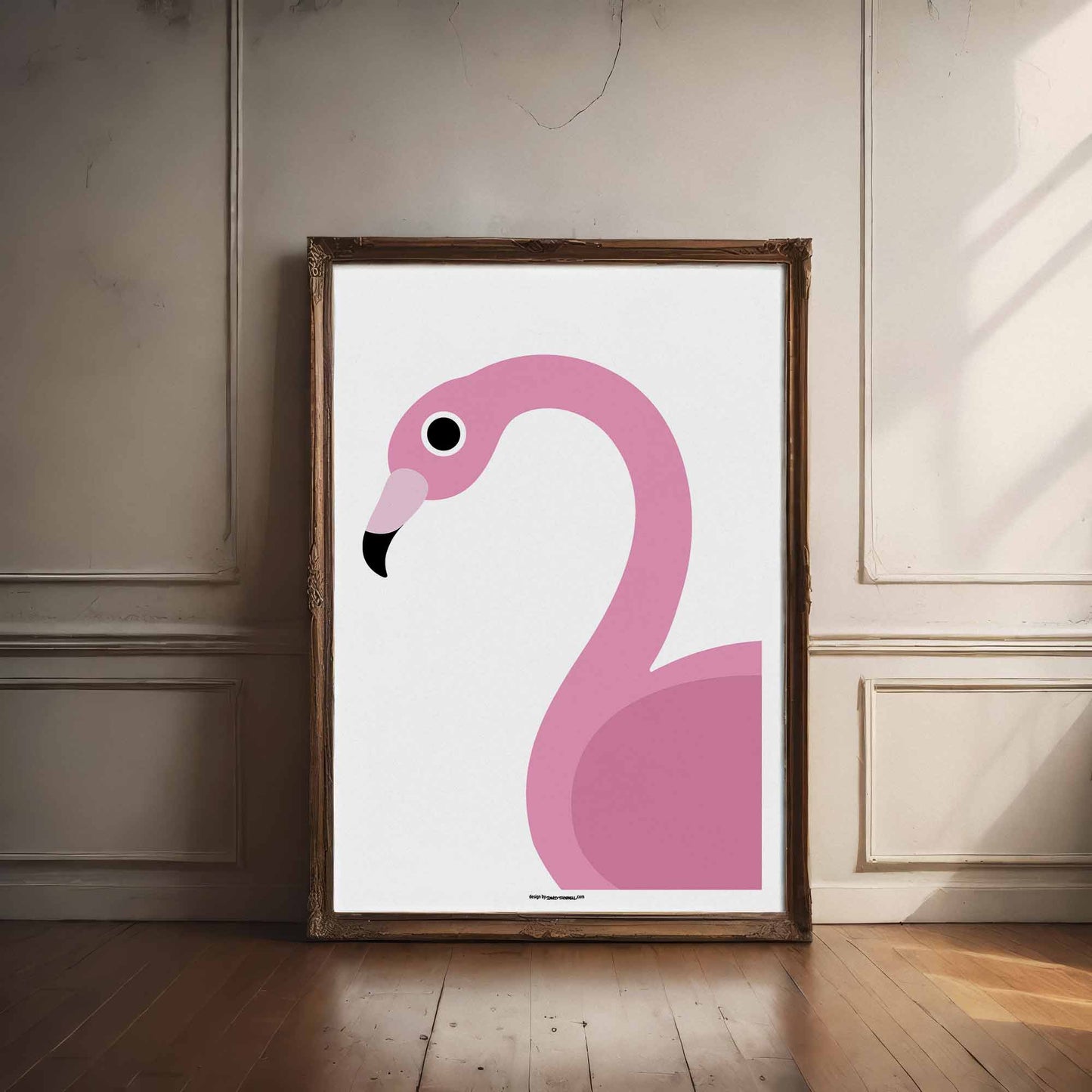 Illustrated Pink Flamingo Poster