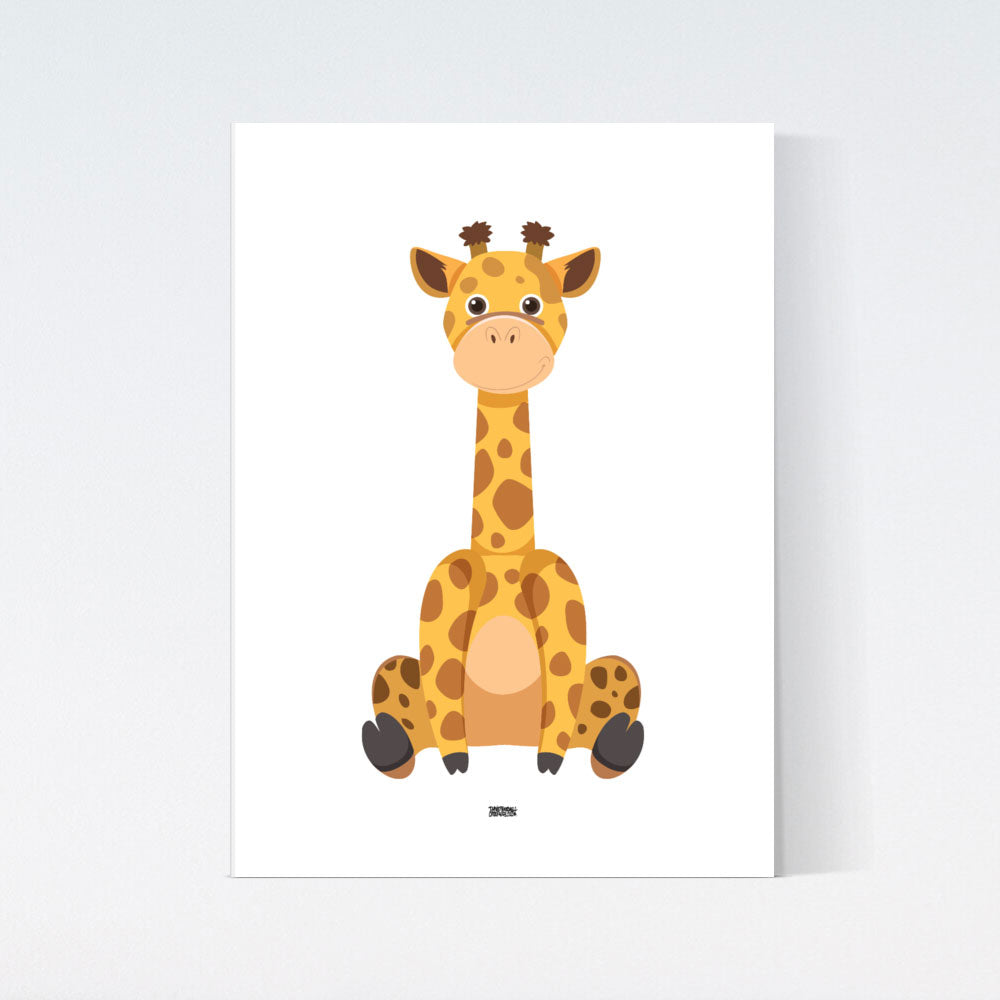 Sitting Giraffe Poster