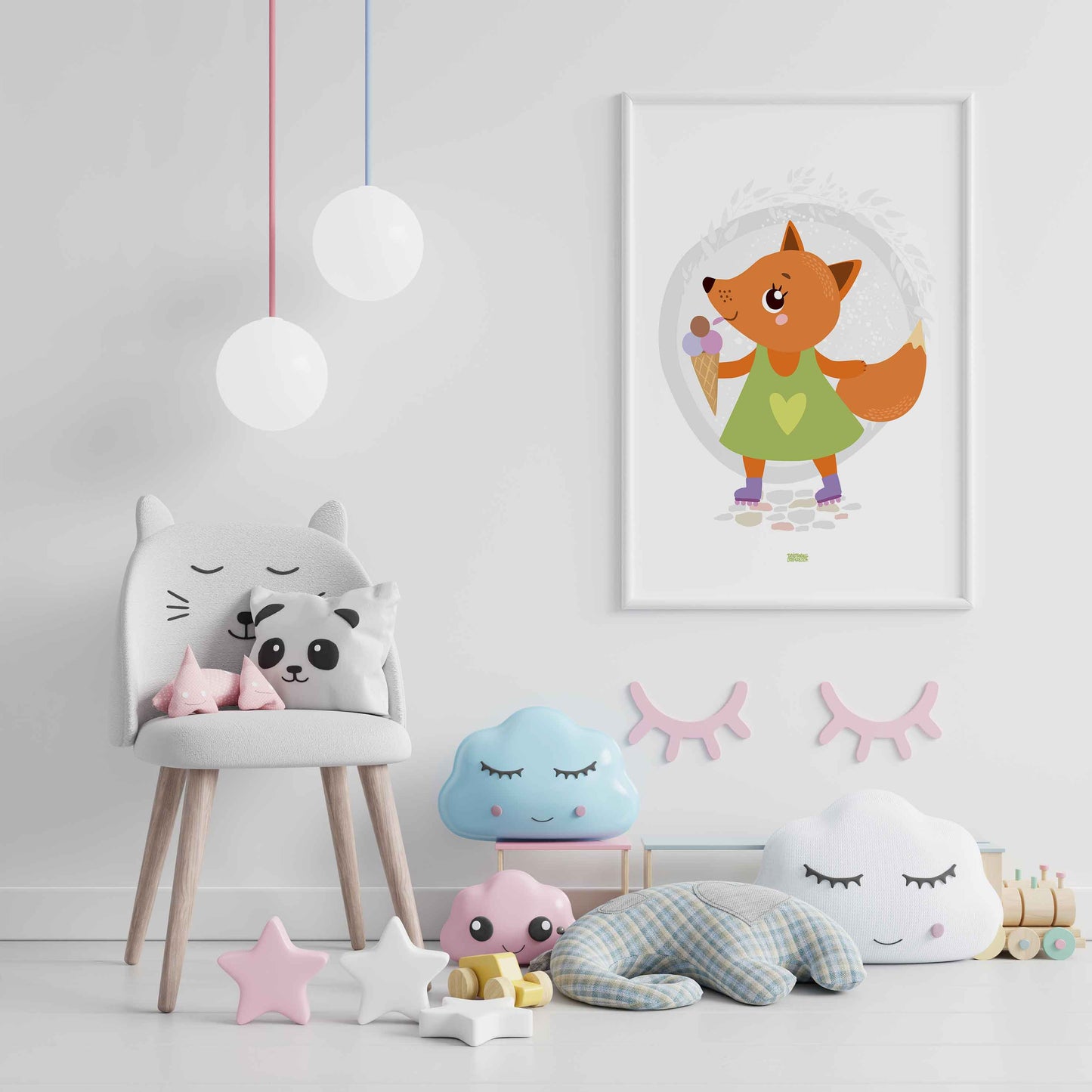 Fox Ice Cream Kids Poster