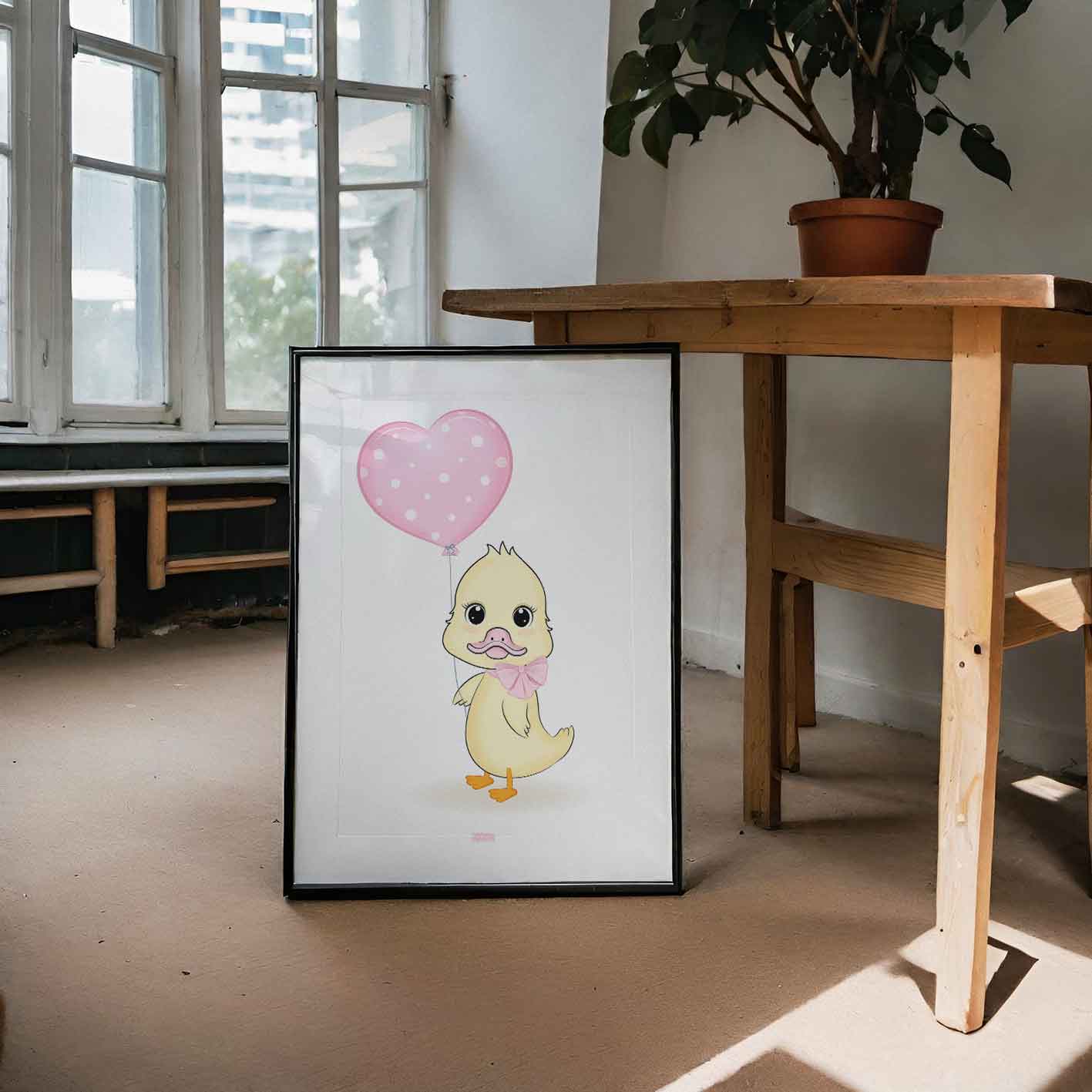 Duck Pink Balloon Poster