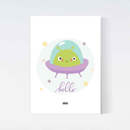 Hello Ufo Kids Poster