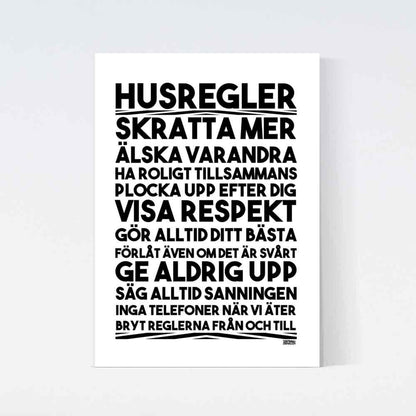 Husregler Text Poster