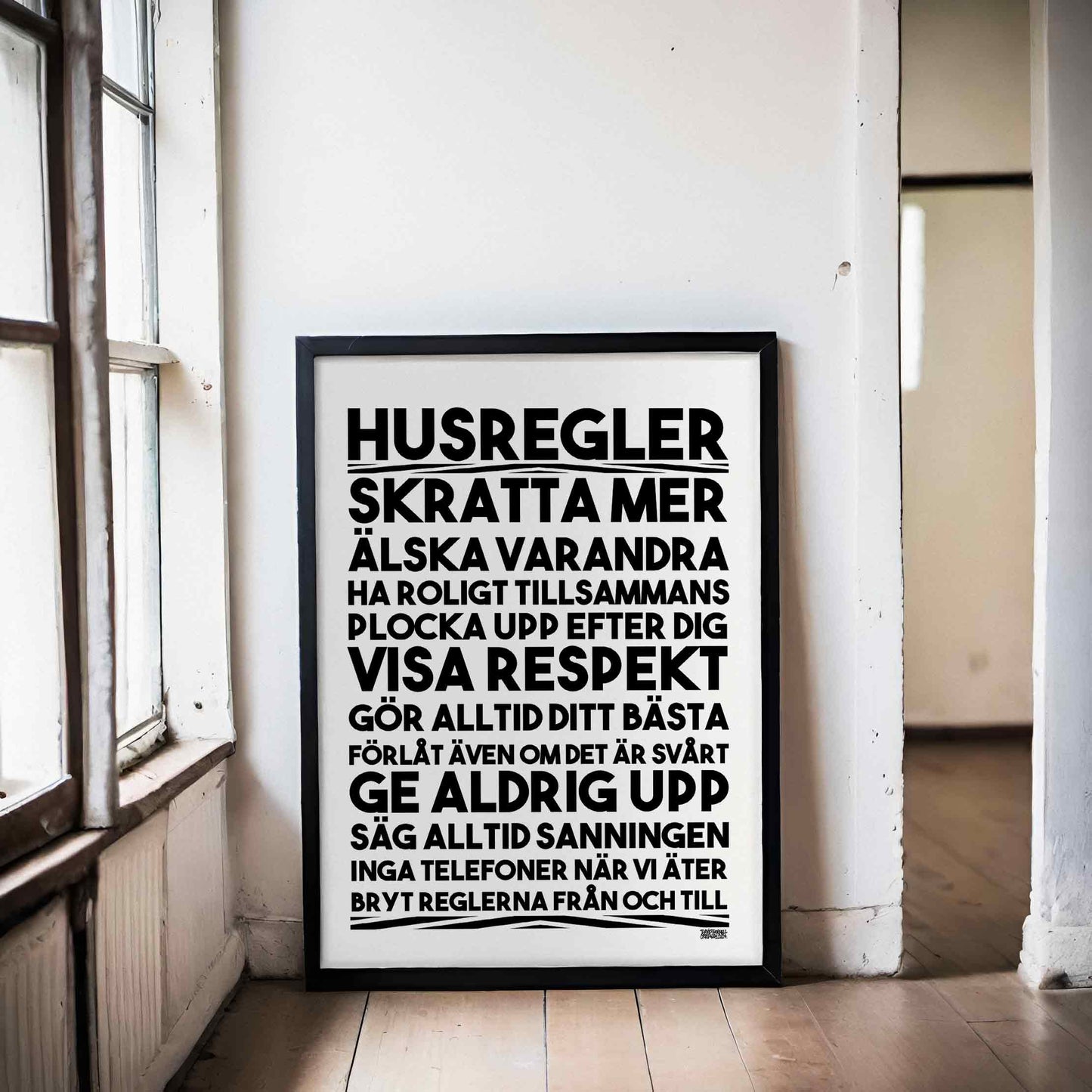 Husregler Text Poster