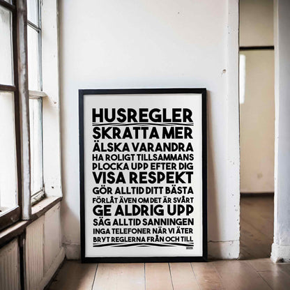 Husregler Text Poster