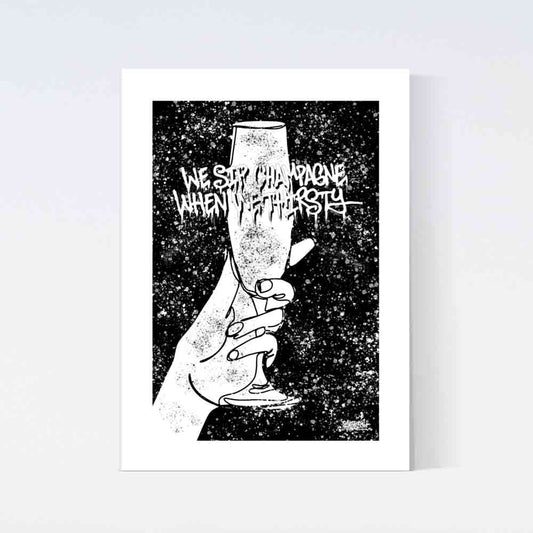 Sip Champagne Graffiti Poster