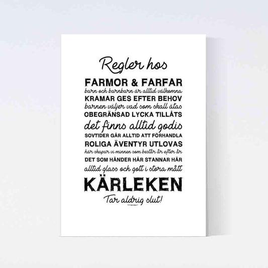 Regler hos Farfar Farmor Poster