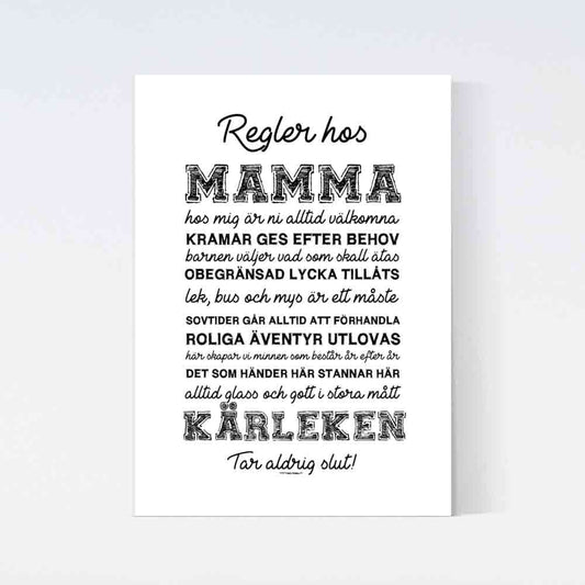 Regler Hos Mamma Poster