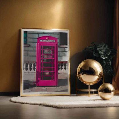 Pink Telephone Boot London Poster