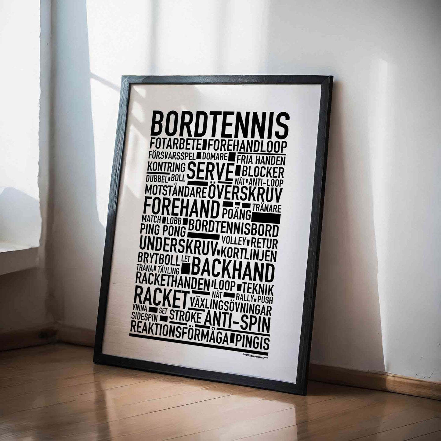 Bordtennis Text Poster