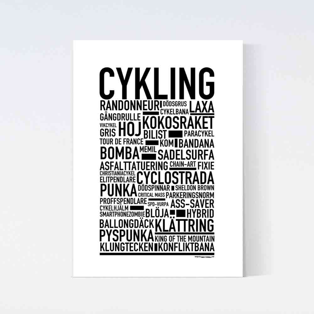 Cykel Text Poster