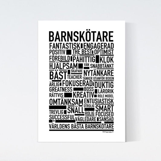 Barnskötare Text Poster