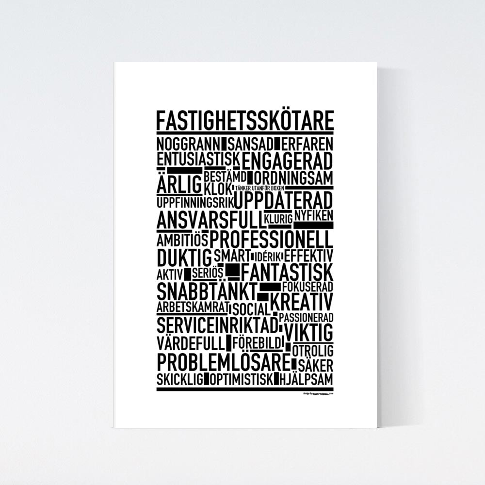 Fastighetsskötare Text Poster