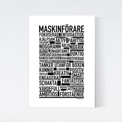 Maskinförare Text Poster