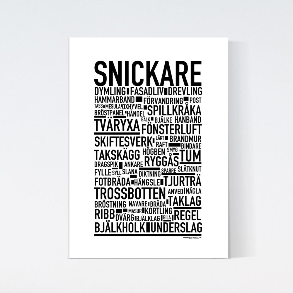 Snickare Text Poster