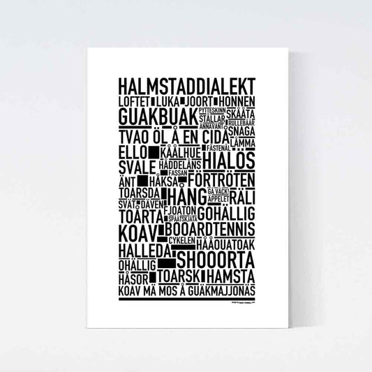 Halmstad Dialekt Text Poster