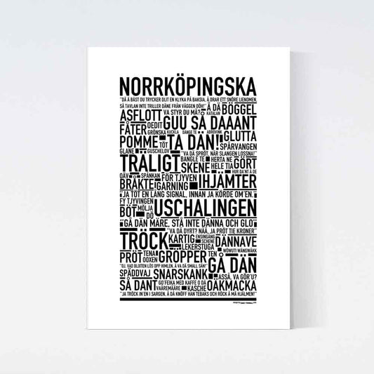 Norrköpingska Dialekt Text Poster