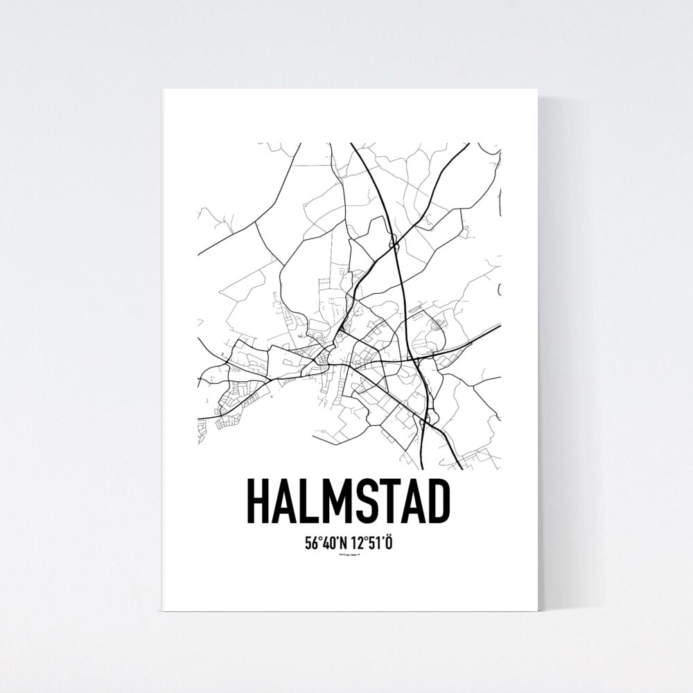 Halmstad Karta Poster