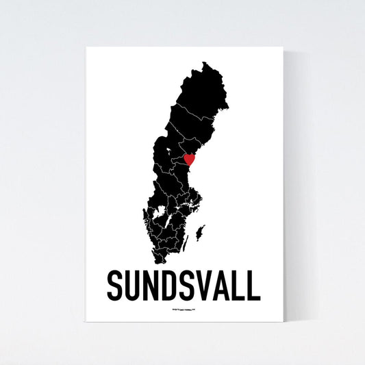 Sundsvall Red Heart Poster